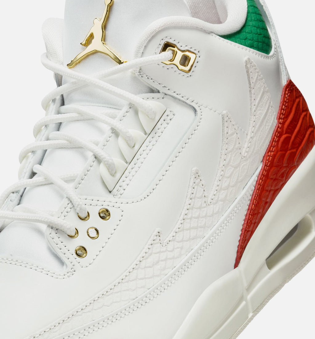 Air Jordan 3 Retro El Vuelo - 男款生活方式运动鞋（峰白/松林绿/龙红/金属金）