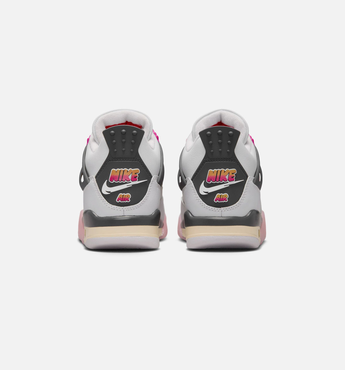 Air Jordan 4 Retro Comic 小学生生活方式运动鞋 - 脱白/火焰粉/深灰