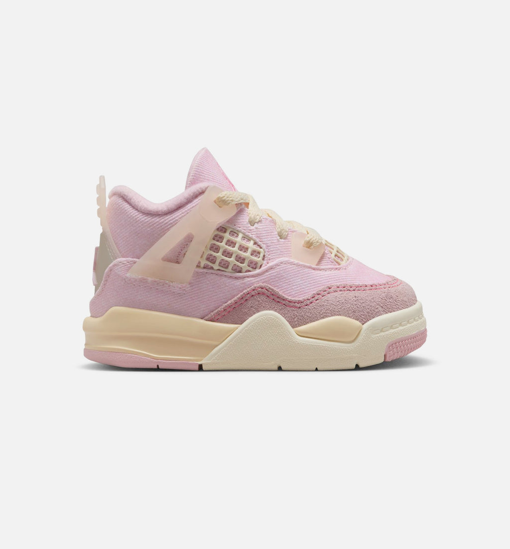 Air Jordan 4 Retro Pink Pearl And Iced Carmine 婴幼儿生活方式运动鞋 - 冰红/椒奶/深灰/沙麻/粉冰色