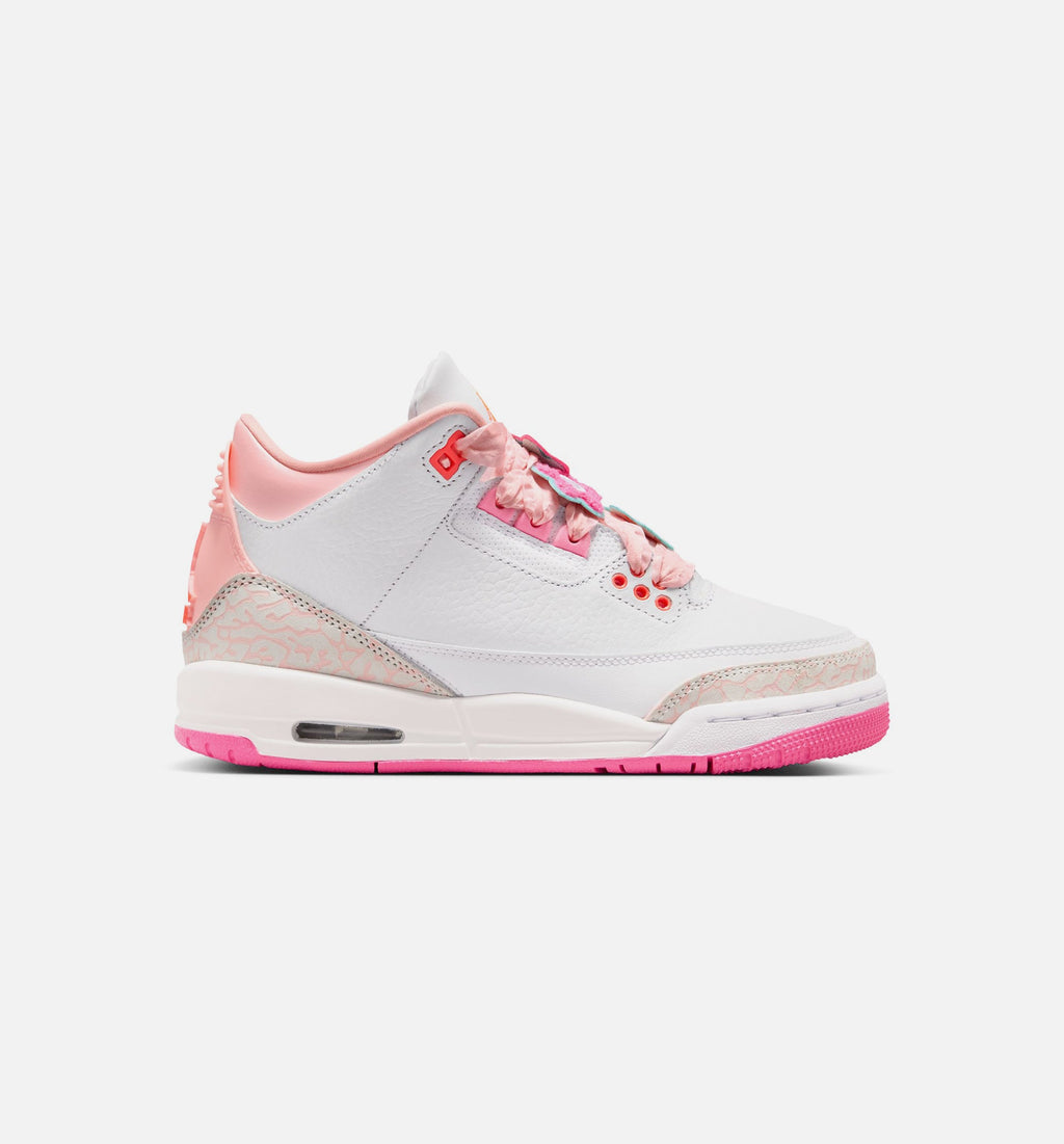 Air Jordan 3 Retro Spring Flowers - 青少年生活方式运动鞋（珍珠粉/粉花红/粉红发光/超烁橙）