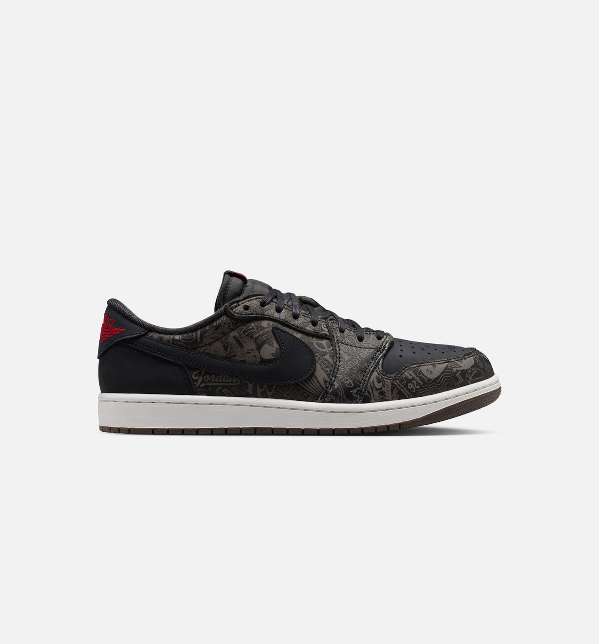 Air Jordan 1 Retro Low OG Laser - 男款生活方式运动鞋（黑/红/峰白）