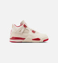 Air Jordan 4 Retro Valentine's Day 学前儿童生活方式运动鞋 - 淡象牙/閅山红/激红