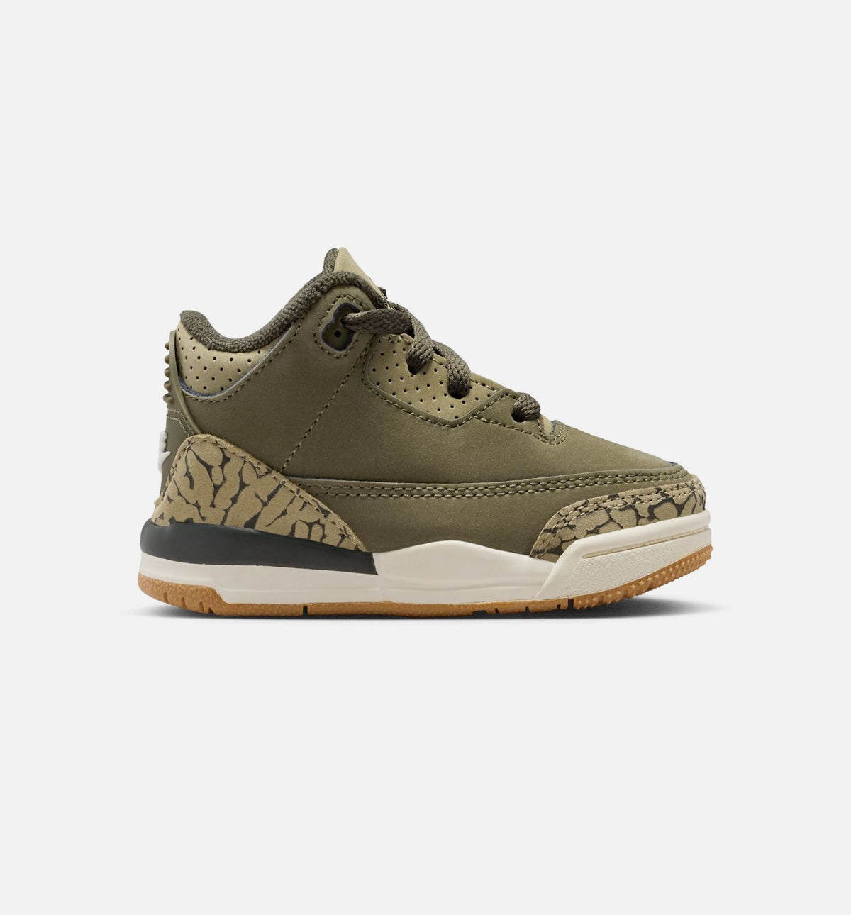 Air Jordan 3 Retro Medium Olive - 婴幼儿生活方式运动鞋（中橄榄绿/巫杆森综/中性橄榄/帆布白）