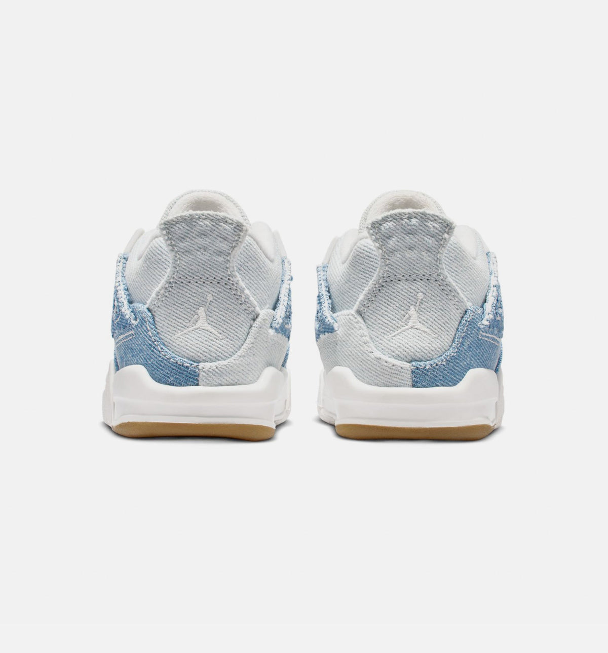 Air Jordan 4 Retro Worn Blue 婴幼儿生活方式运动鞋 - 帆布白/夏旧蓝/金色