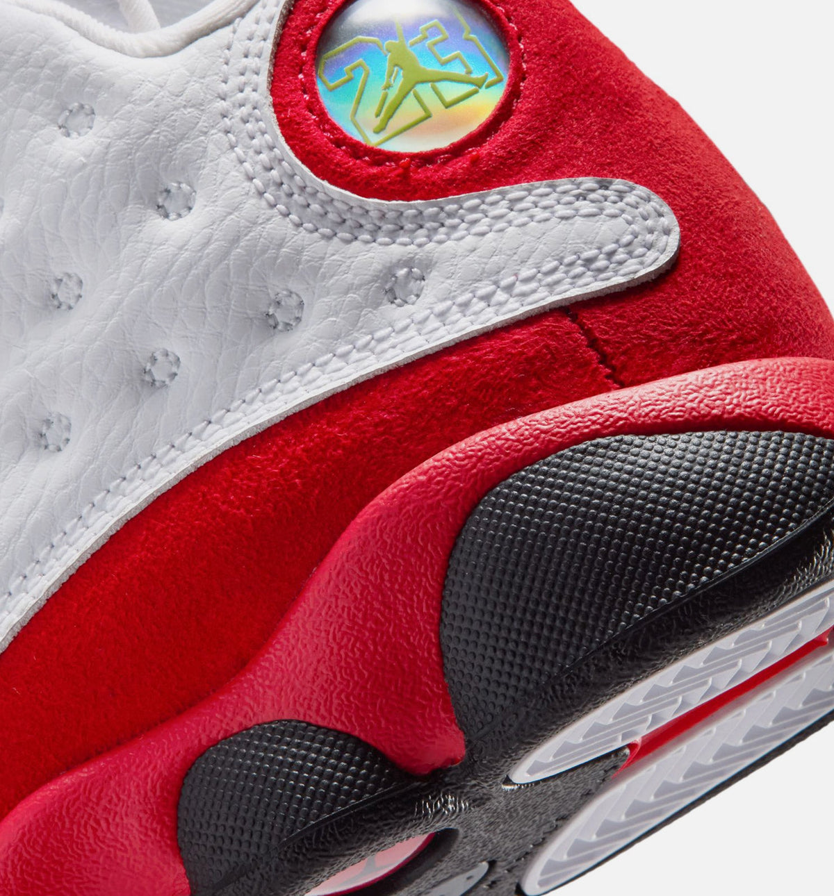 Air Jordan 13 Retro White and University Red - 学前儿生活方式运动鞋（白/黑/真红）