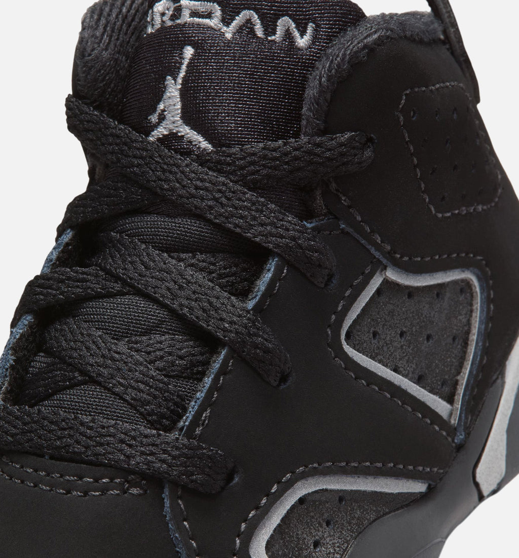 Air Jordan 6 Cap & Gown 婴幼儿生活方式运动鞋 - 黑色/反光银/黑色