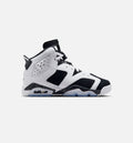Air Jordan 6 Retro Black And White 小学生生活方式运动鞋 - 黑色/白色
