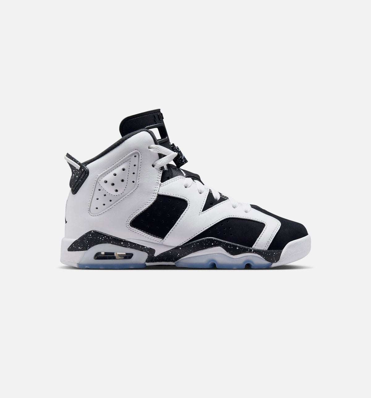 Air Jordan 6 Retro Black And White 小学生生活方式运动鞋 - 黑色/白色
