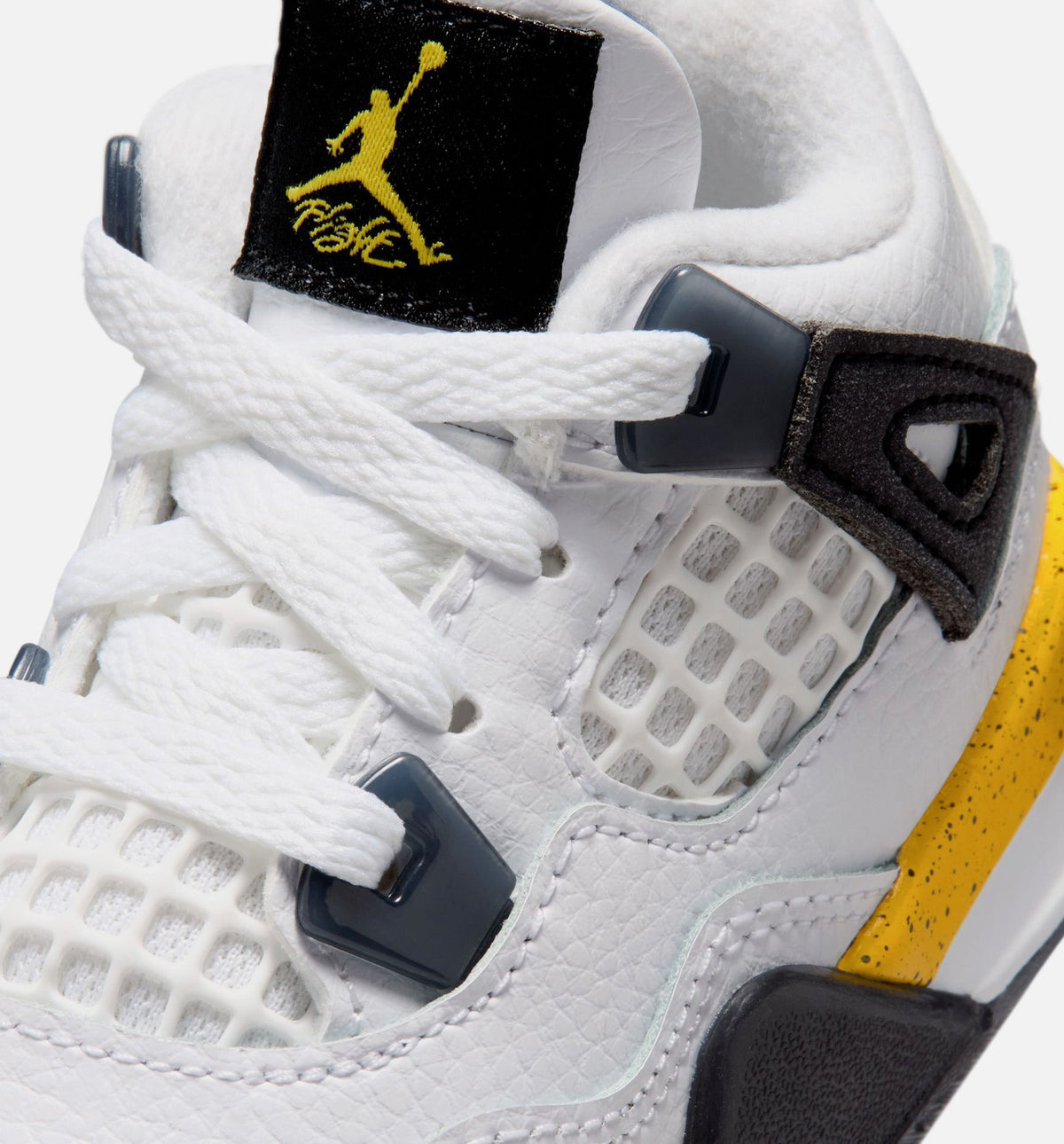 Air Jordan 4 Retro Rare Air Tour Yellow 婴幼儿生活方式运动鞋 - 白色/深蓝灰/黑色/巡回黄
