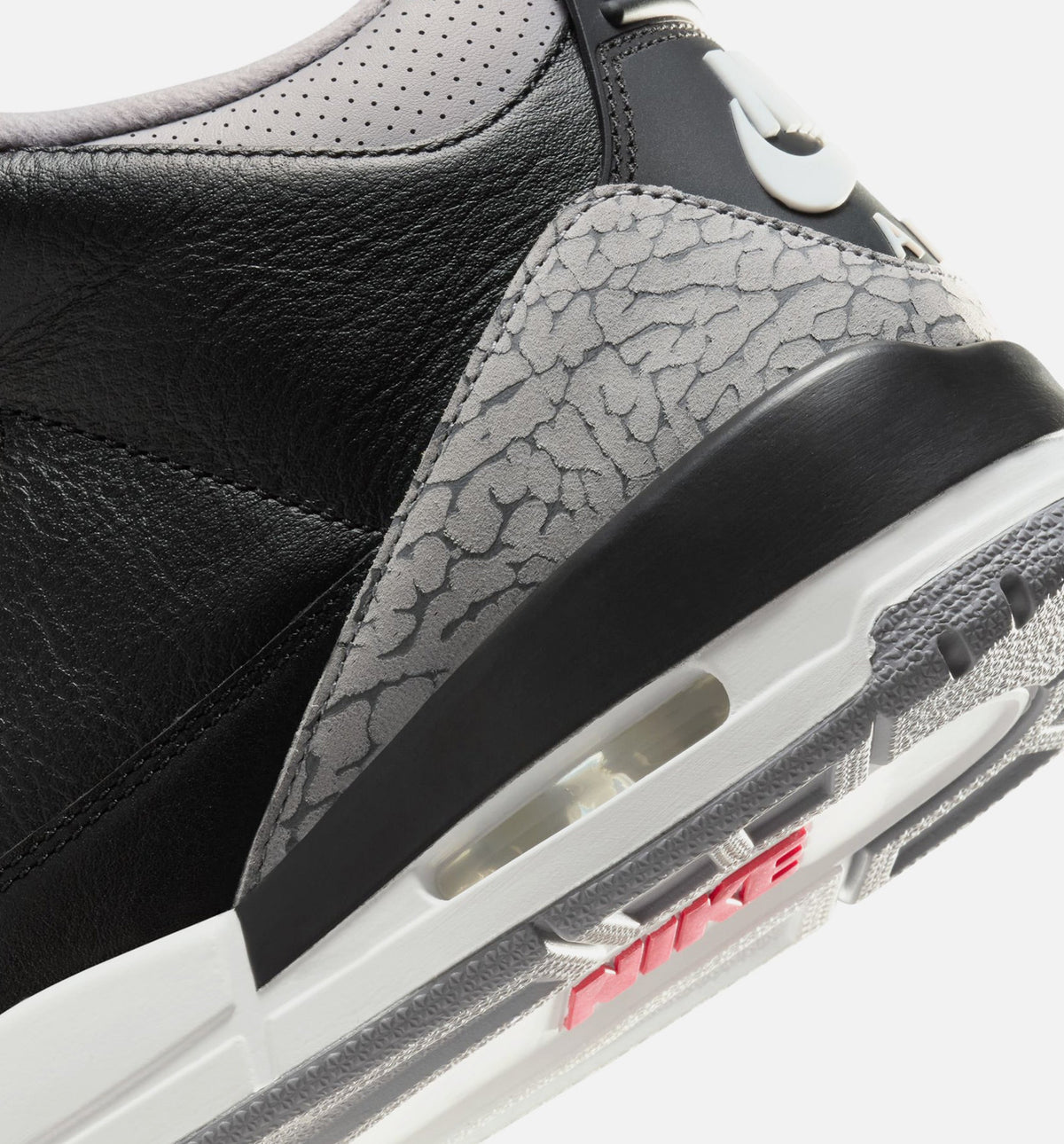 Air Jordan 3 Retro Black Cement - 男款生活方式运动鞋（黑/火焰红/水泥灰/峰白）