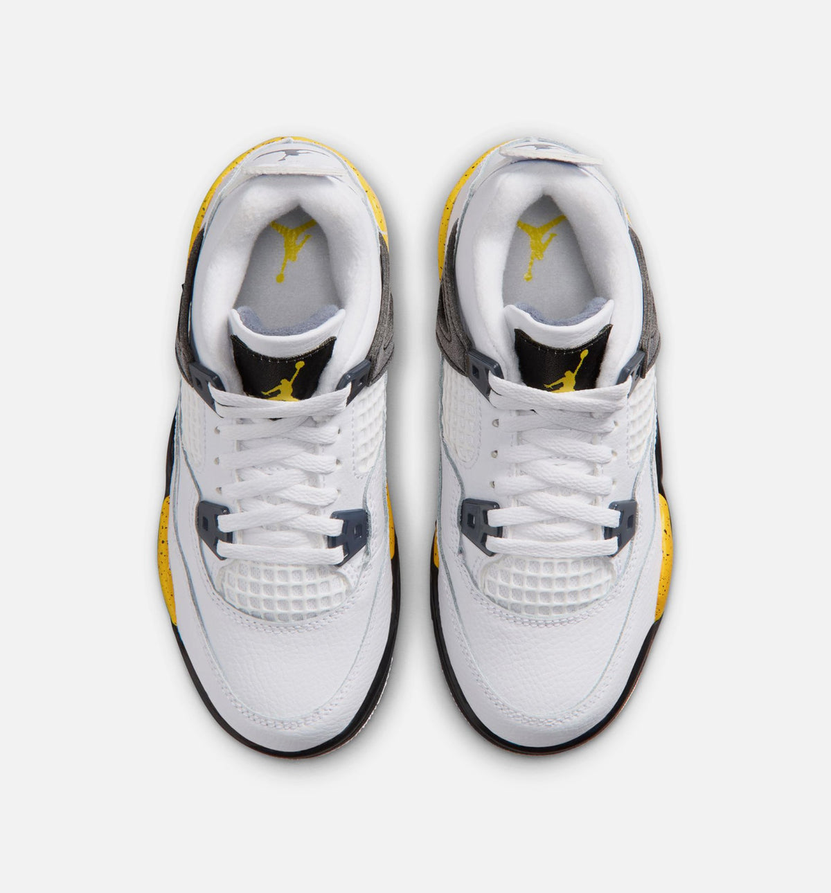 Air Jordan 4 Retro Rare Air Tour Yellow 学前儿童生活方式运动鞋 - 白色/深蓝灰/黑色/巡回黄