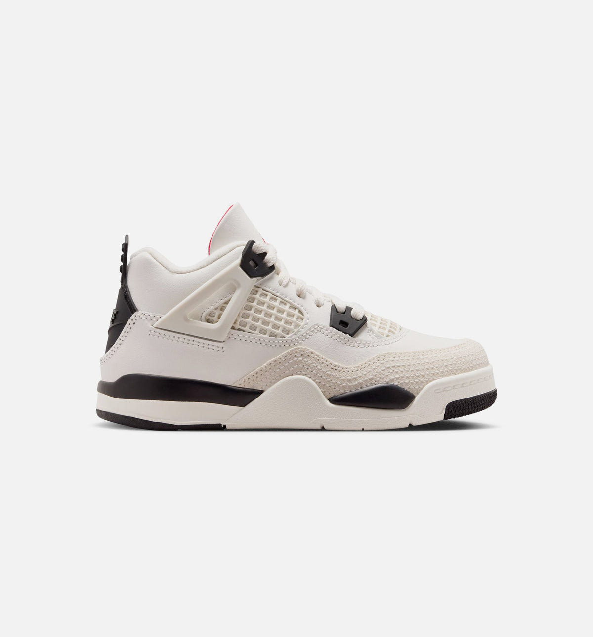 Air Jordan 4 Retro Flight Club 学前儿童生活方式运动鞋 - 帆布白/黑色/大学红