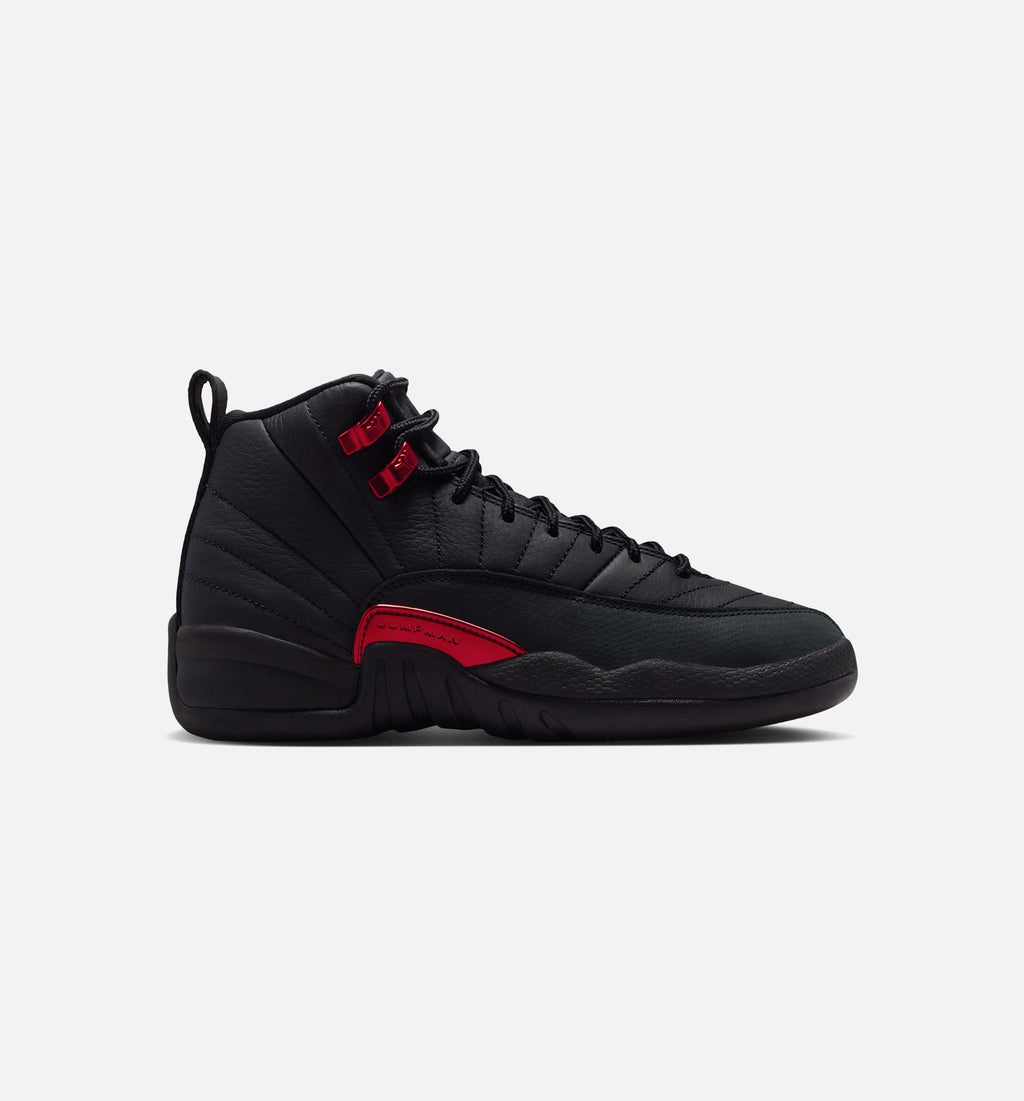 Air Jordan 12 Retro Bloodline 小学生生活方式运动鞋 - 黑色/校服红