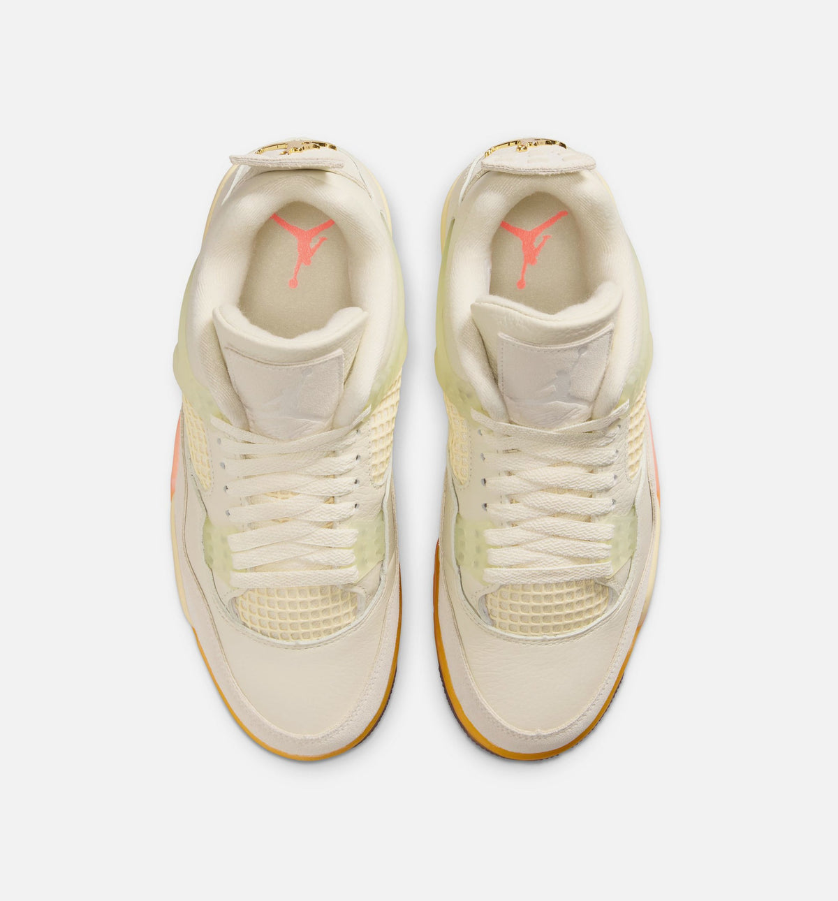 Air Jordan 4 Retro Birds of Paradise 女款生活方式运动鞋 - 椒奶/金色/沙麻/芒果橙/日晏色/黑