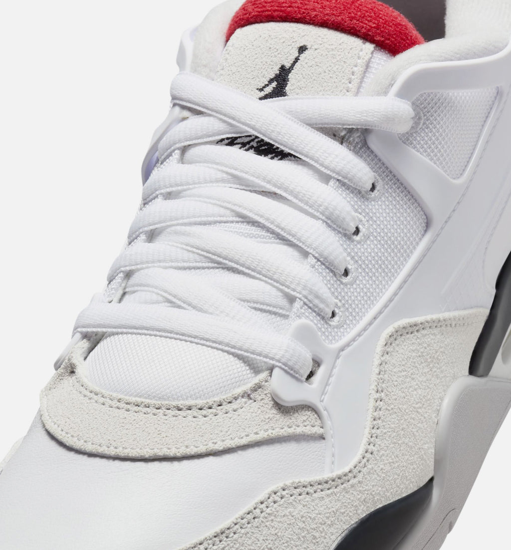 Air Jordan 4 RM 男款生活方式运动鞋 - 白色/黑色/中性灰/校服红