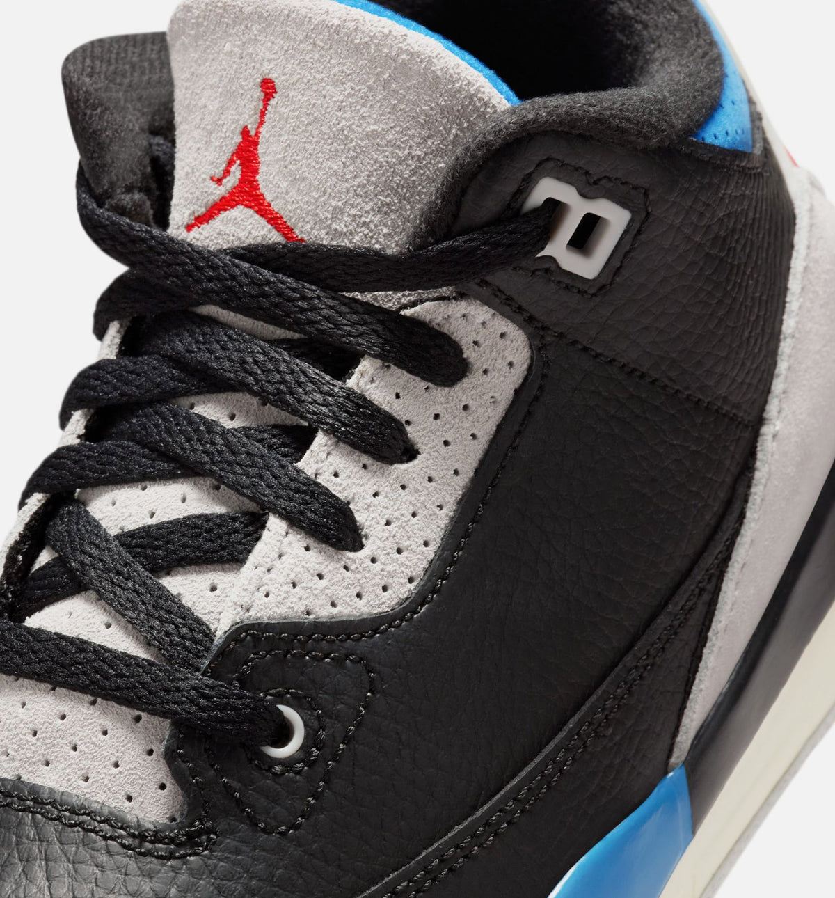 Air Jordan 3 Retro OG Rare Air - 学前儿生活方式运动鞋（黑/智利红/中性灰）