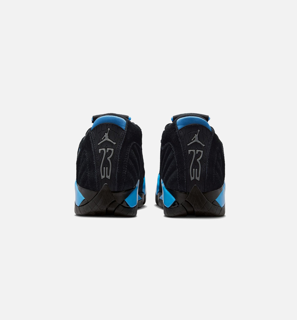 Air Jordan 14 Retro Black University Blue 大童生活方式运动鞋 - 黑色/白色/学院蓝