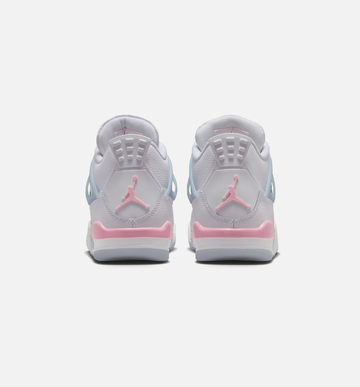 Air Jordan 4 Retro Medium Soft Pink 小学生生活方式运动鞋 - 白色/柔和粉/半蓝色