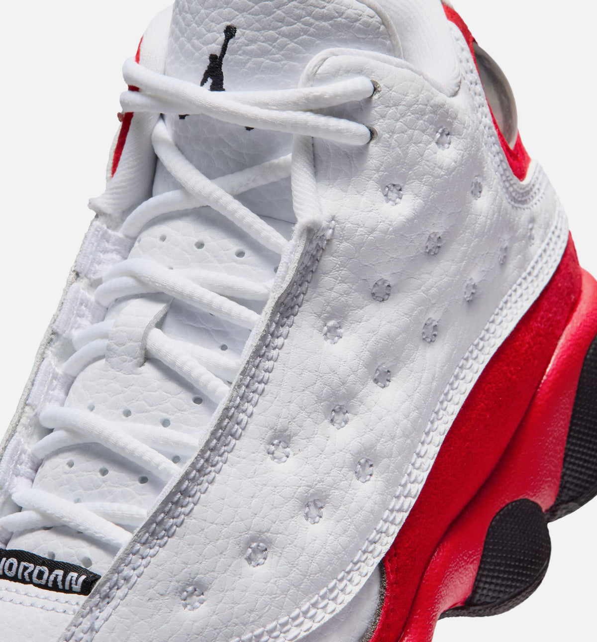 Air Jordan 13 Retro White and University Red - 学前儿生活方式运动鞋（白/黑/真红）