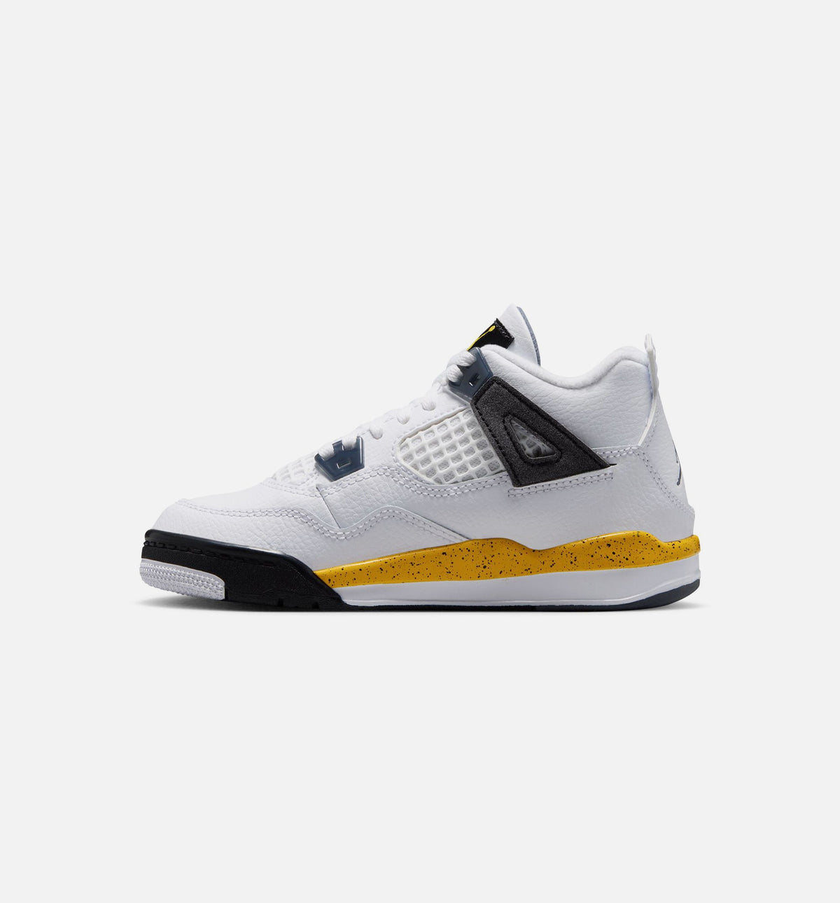 Air Jordan 4 Retro Rare Air Tour Yellow 学前儿童生活方式运动鞋 - 白色/深蓝灰/黑色/巡回黄