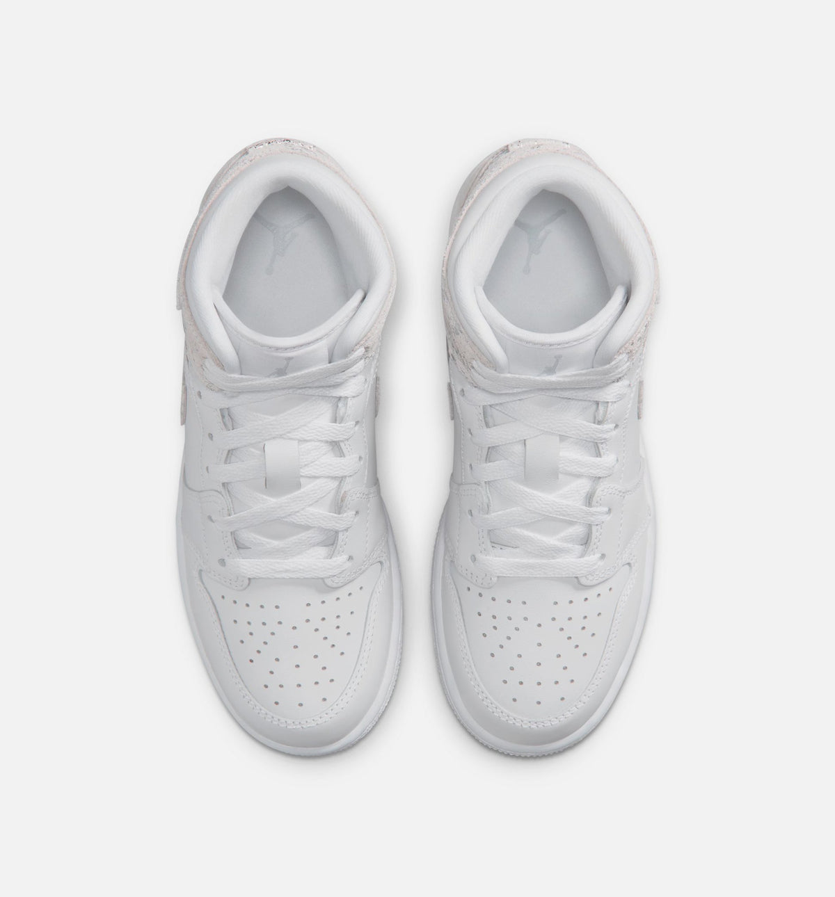 Air Jordan 1 Mid SE - 青少年生活方式运动鞋（白/原野银）