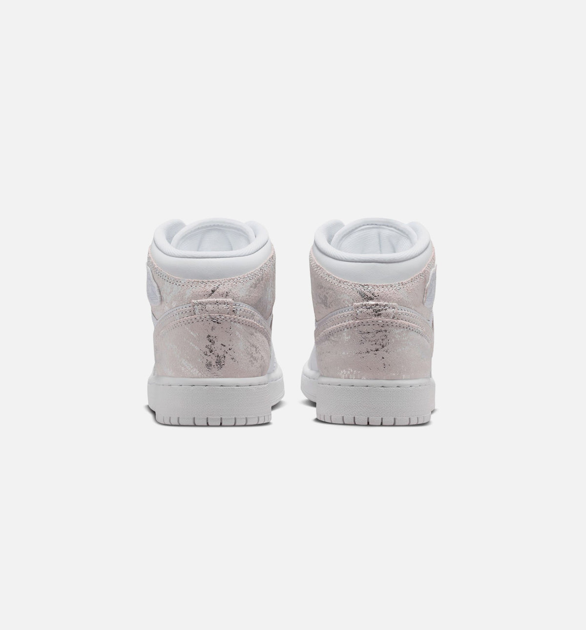 Air Jordan 1 Mid SE - 青少年生活方式运动鞋（白/原野银）