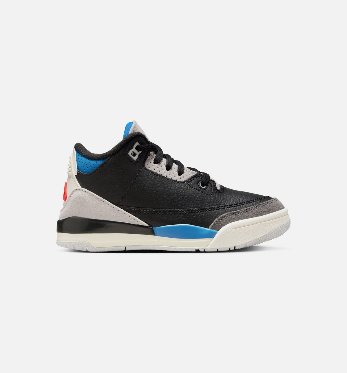 Air Jordan 3 Retro OG Rare Air - 学前儿生活方式运动鞋（黑/智利红/中性灰）