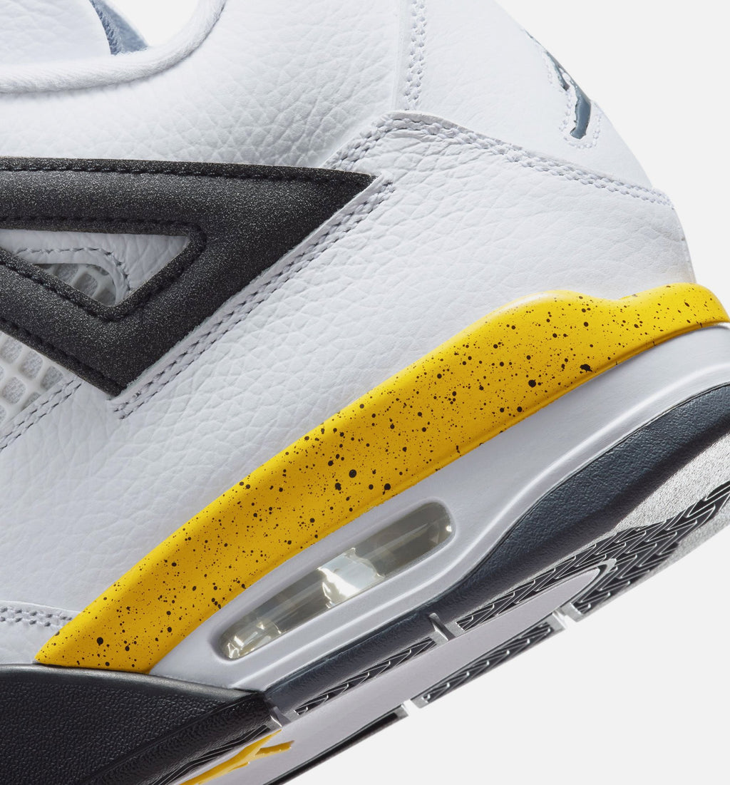 Air Jordan 4 Retro Rare Air Tour Yellow 男款生活方式运动鞋 - 白色/深蓝灰/黑色/巡回黄