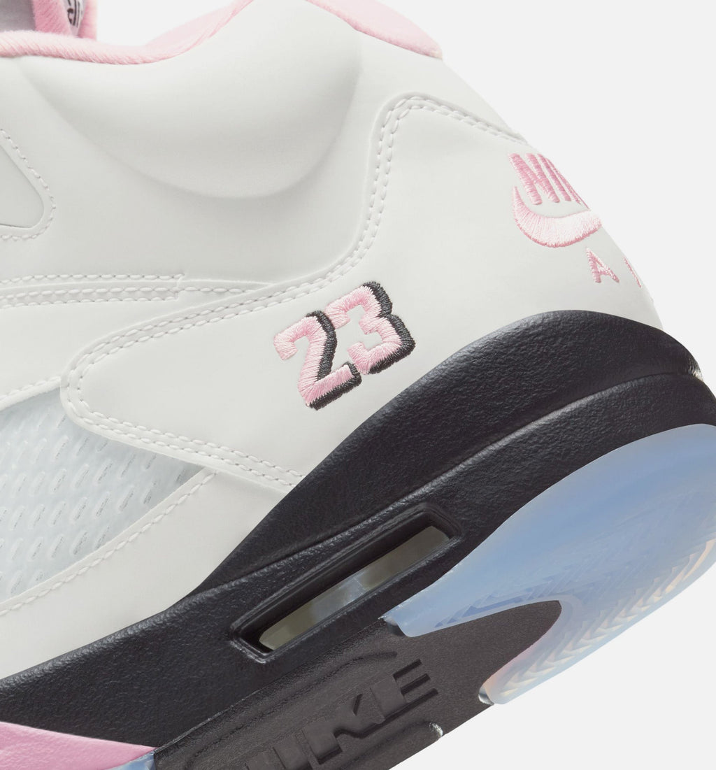 Air Jordan 5 Retro Medium Soft Pink Mens Lifestyle Shoe - WhiteSoft PinkBlack