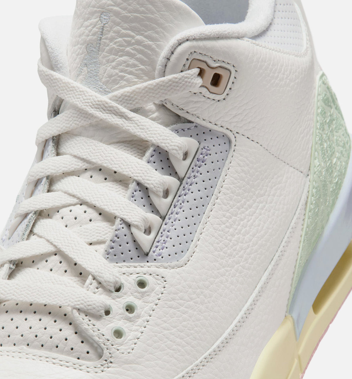 Air Jordan 3 Retro Sail and Jade Aura - 男款生活方式运动鞋（帆布白/翡翠晦光/晦光灰/冒柜舔红）
