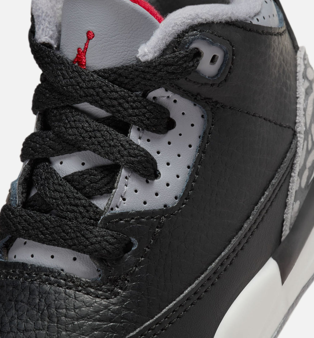 Air Jordan 3 Retro Black Cement - 婴幼儿生活方式运动鞋（黑/火焰红/水泥灰/峰白）