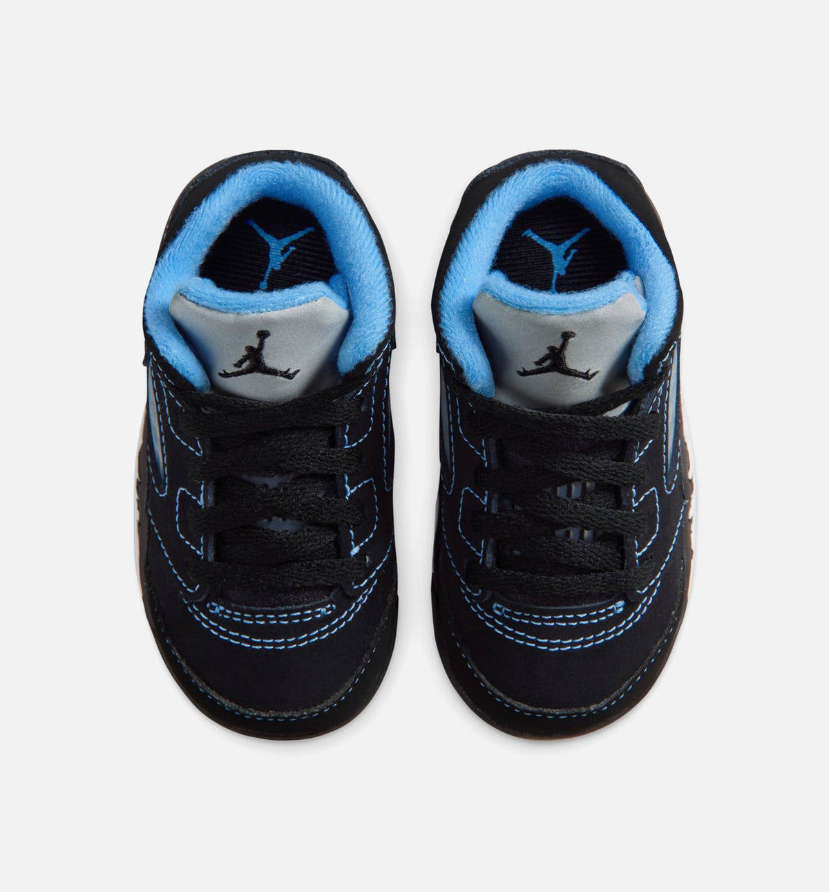 Air Jordan 5 Retro Black Carolina 婴幼儿生活方式运动鞋 - 黑色/大学蓝/白色