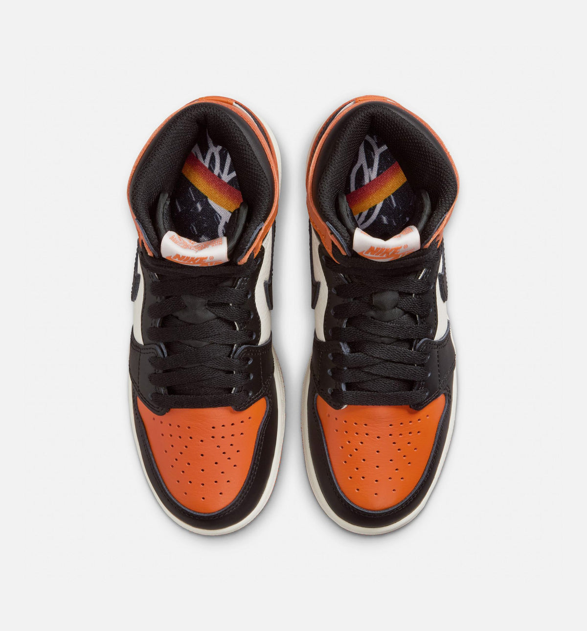 Air Jordan 1 Retro High OG Shattered Backboard - 青少年生活方式运动鞋（黑/帆布白/海星橙）