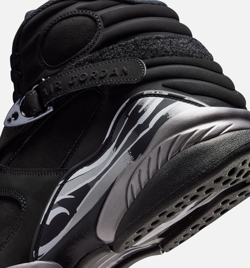 Air Jordan 8 Retro Chrome Black And Light Graphite 男款生活方式运动鞋 - 黑色/白色/淡石墨