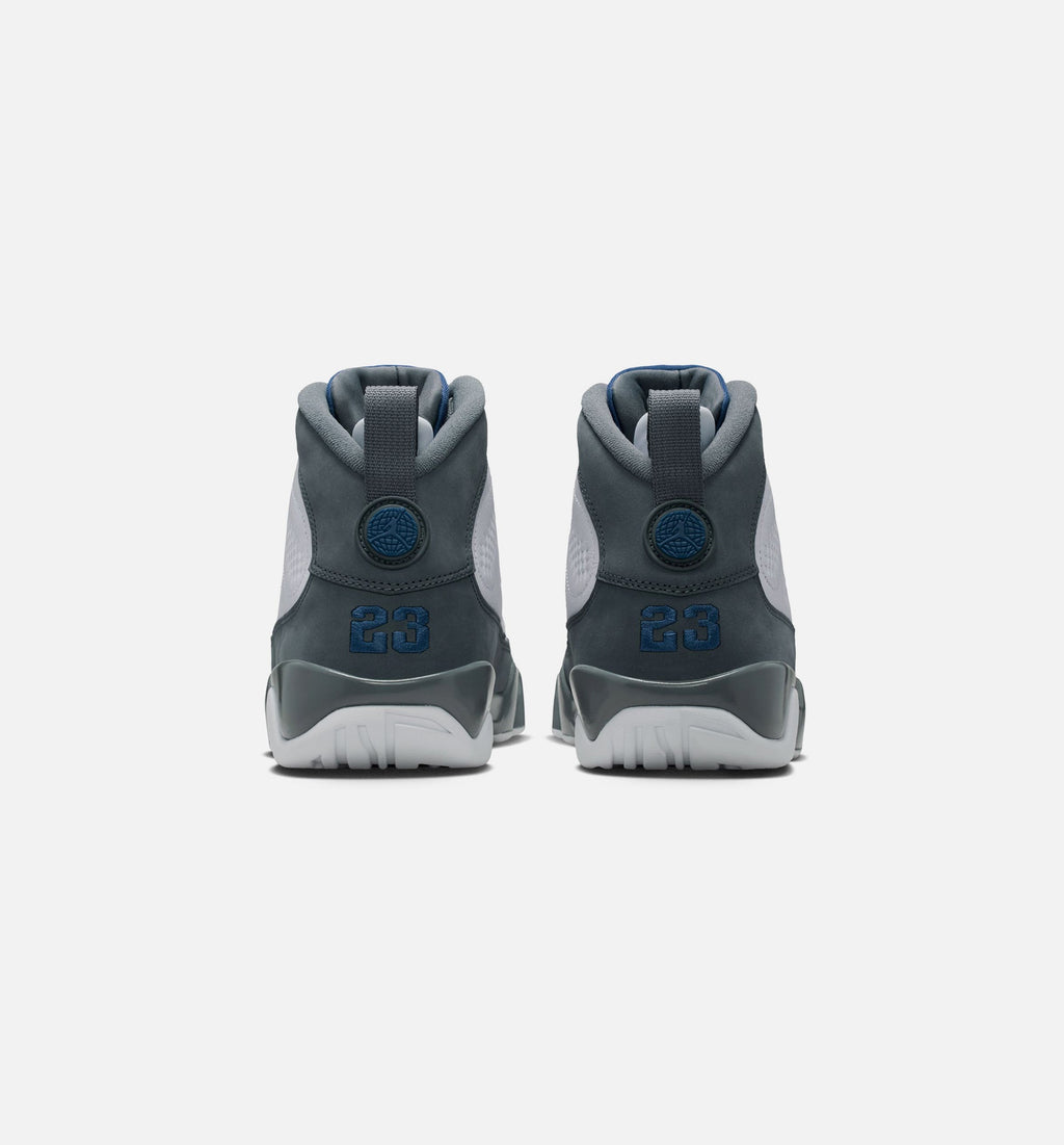 Air Jordan 9 Retro Flint Grey And French Blue 男款生活方式运动鞋 - 白色/法式蓝/熧石灰