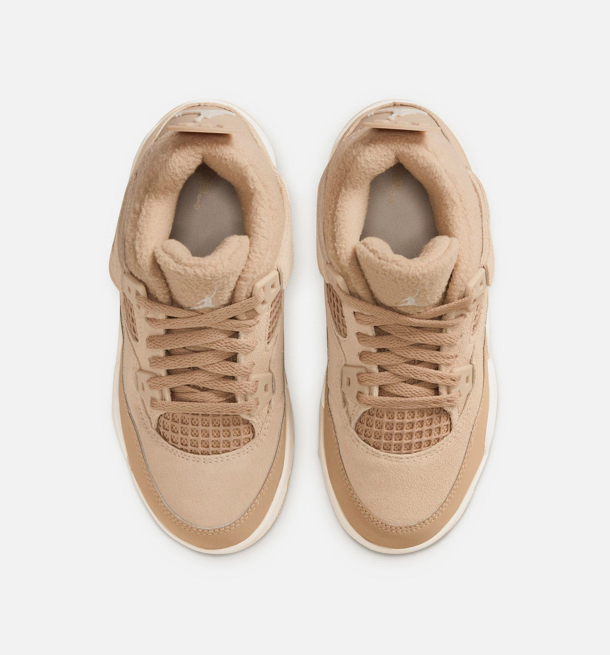Air Jordan 4 Retro Cozy Girl 学前女童生活方式运动鞋 - 麻色/淡朴木色