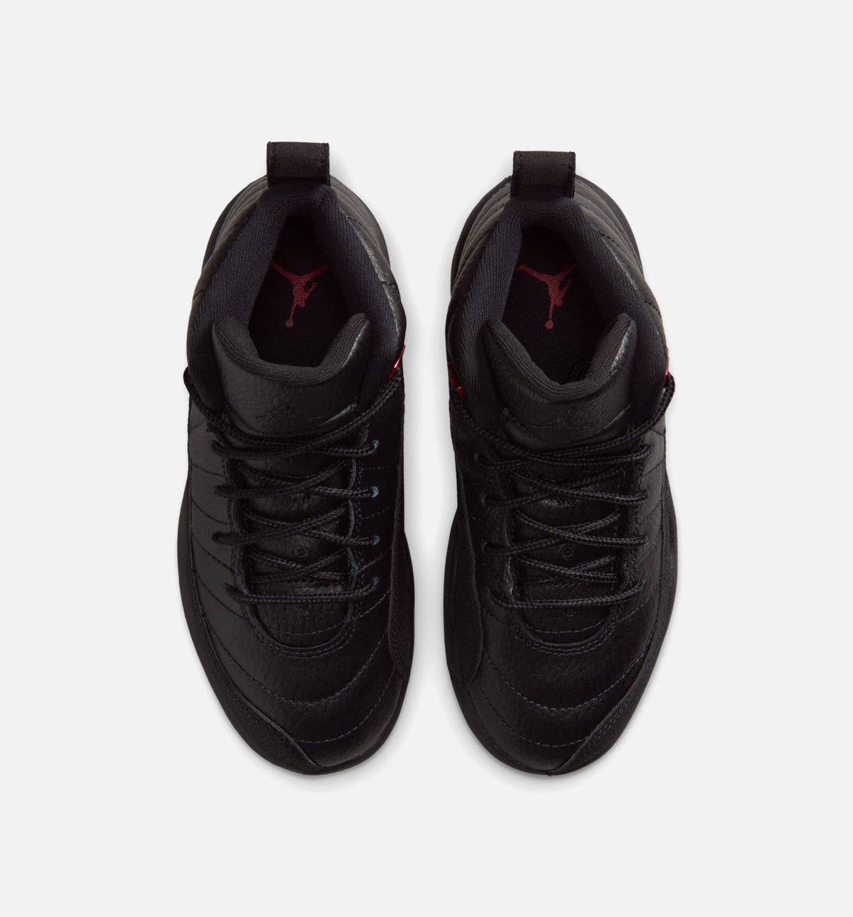 Air Jordan 12 Retro Bloodline 学前儿童生活方式运动鞋 - 黑色/校服红