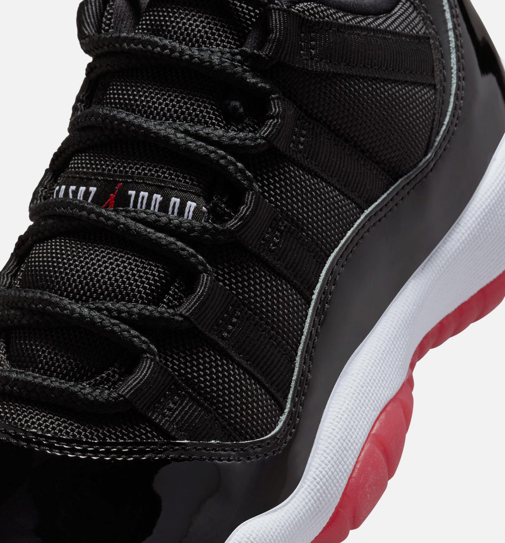 Air Jordan 11 Retro Bred 小学生生活方式运动鞋 - 黑色/校服红/白色