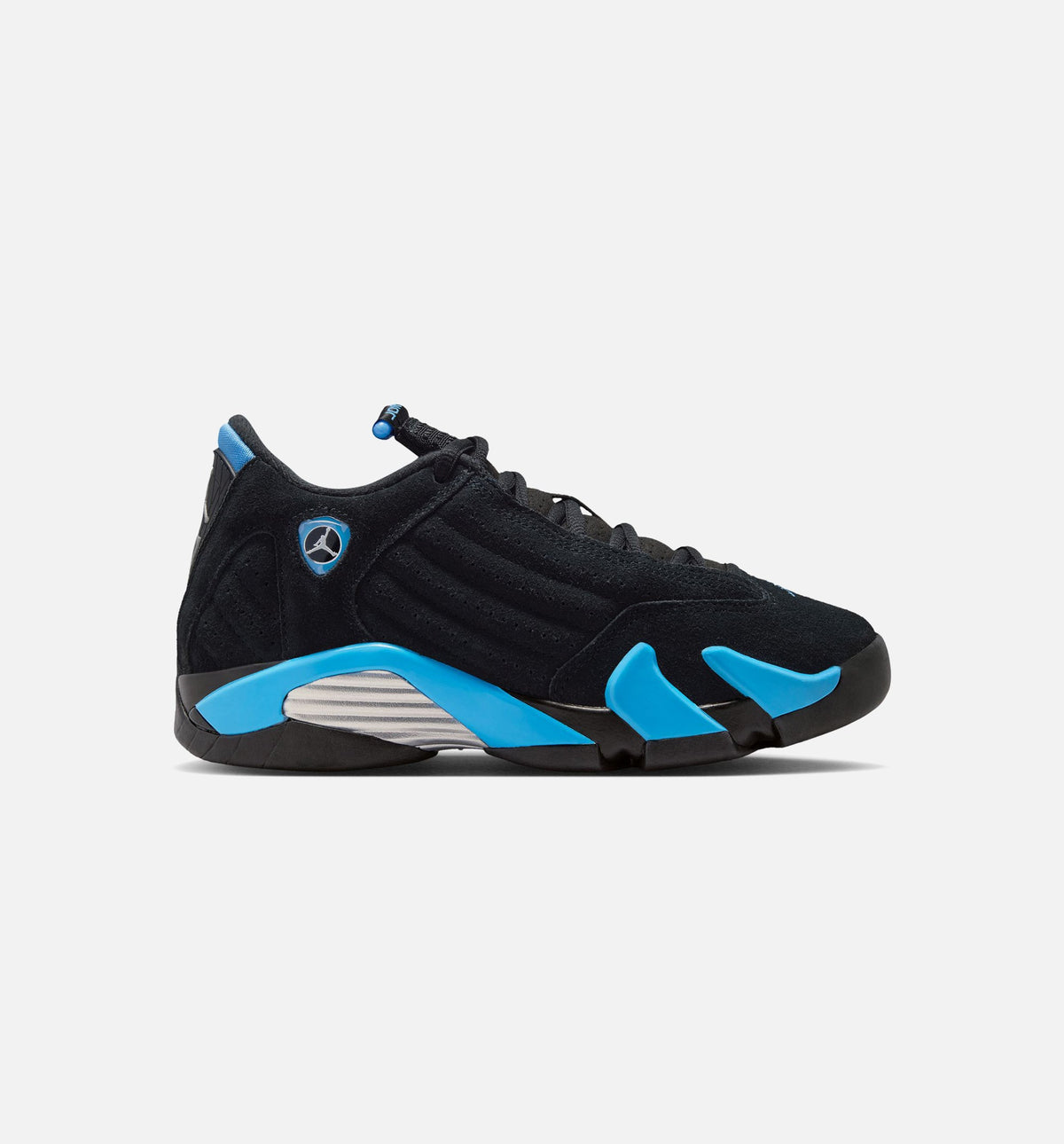 Air Jordan 14 Retro Black University Blue 大童生活方式运动鞋 - 黑色/白色/学院蓝