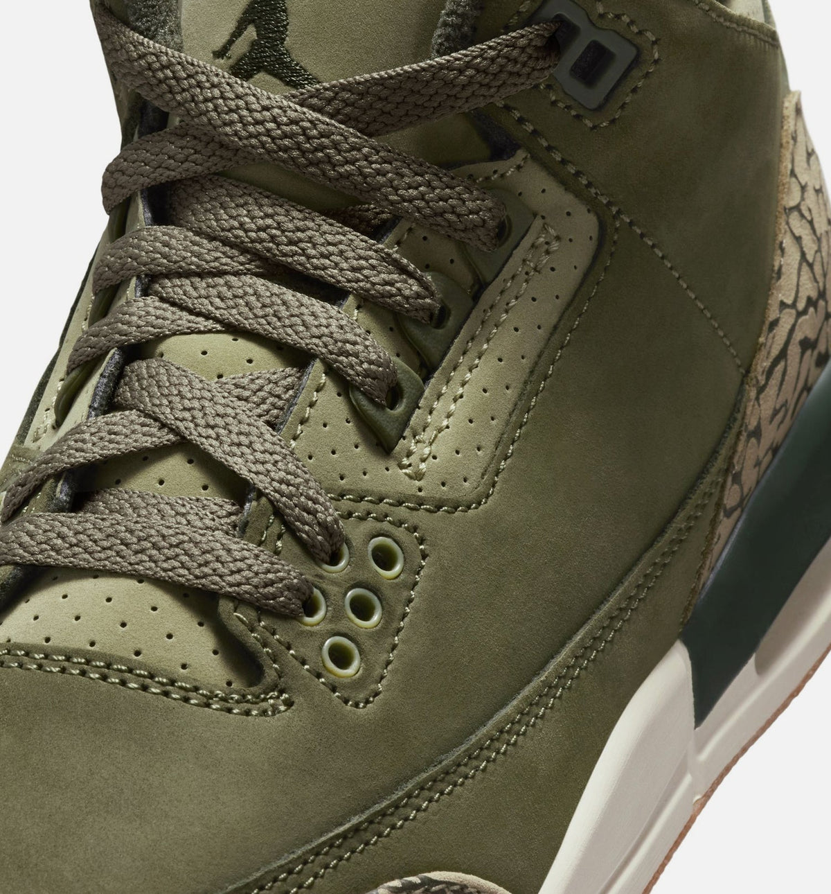 Air Jordan 3 Retro Medium Olive - 青少年生活方式运动鞋（中橄榄绿/巫杆森综/中性橄榄/帆布白）