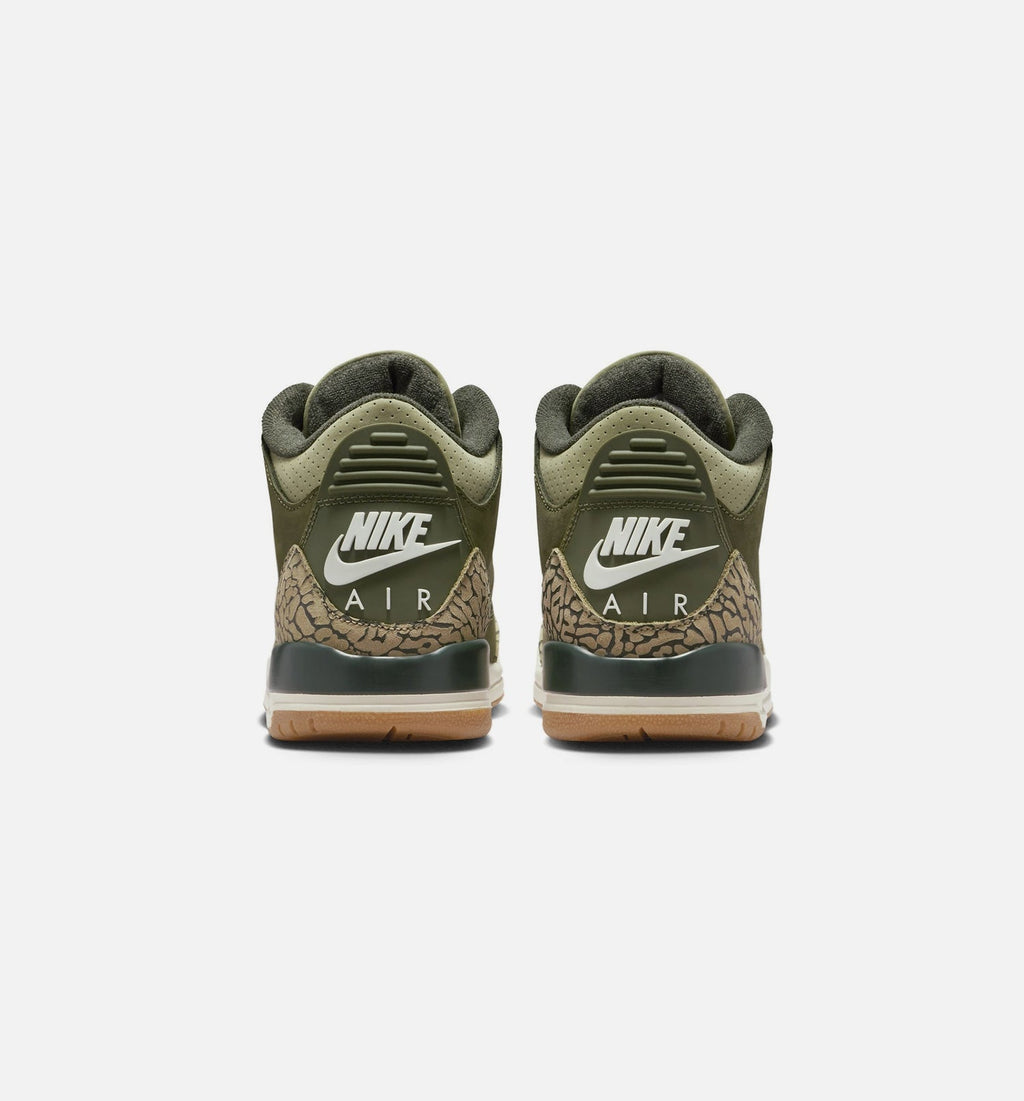 Air Jordan 3 Retro Medium Olive - 青少年生活方式运动鞋（中橄榄绿/巫杆森综/中性橄榄/帆布白）