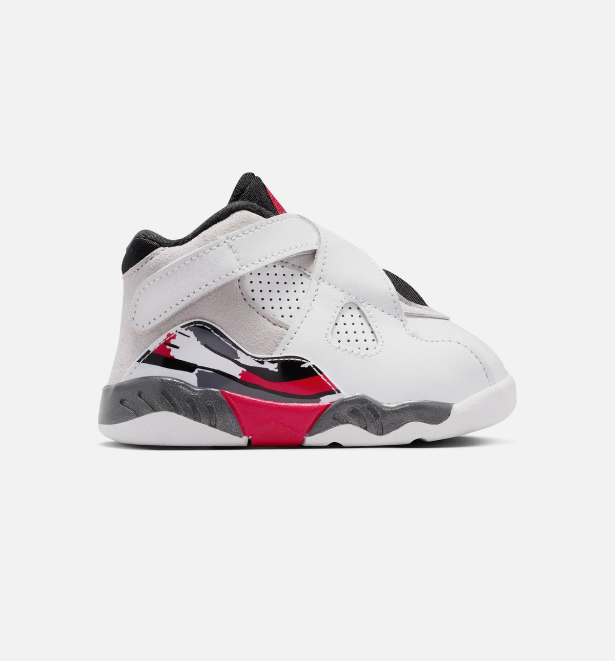 Air Jordan 8 Retro White And True Red 婴幼儿生活方式运动鞋 - 白色/黑色/纯红