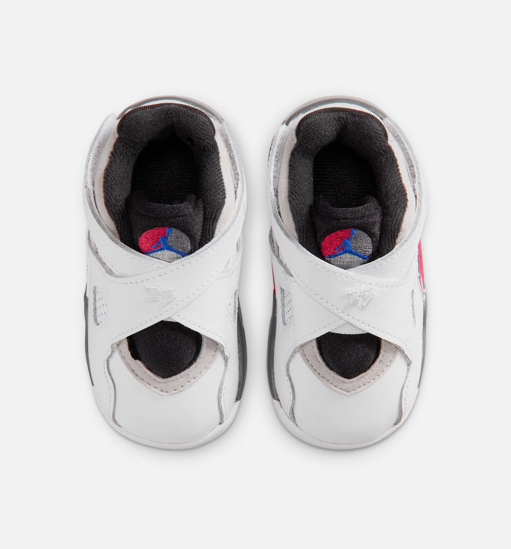 Air Jordan 8 Retro White And True Red 婴幼儿生活方式运动鞋 - 白色/黑色/纯红