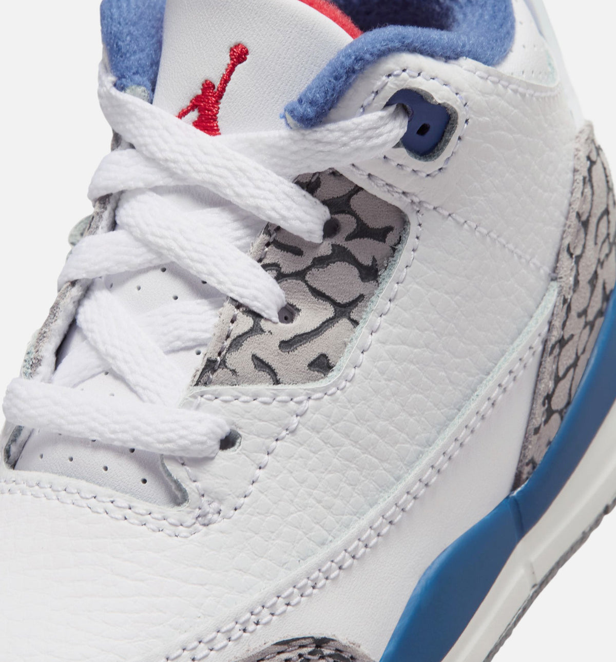 Air Jordan 3 Retro OG True Blue - 婴幼儿生活方式运动鞋（白/火焰红/真蓝）
