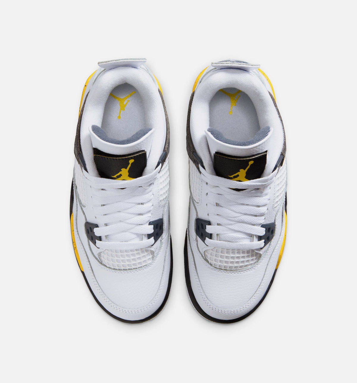 Air Jordan 4 Retro Rare Air Tour Yellow 小学生生活方式运动鞋 - 白色/深蓝灰/黑色/巡回黄