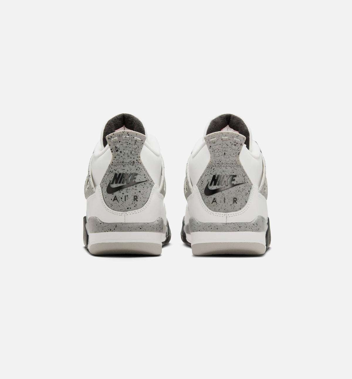Air Jordan 4 Retro White Cement 小学生生活方式运动鞋 - 峰峰白/火焰红/水泥灰/黑色