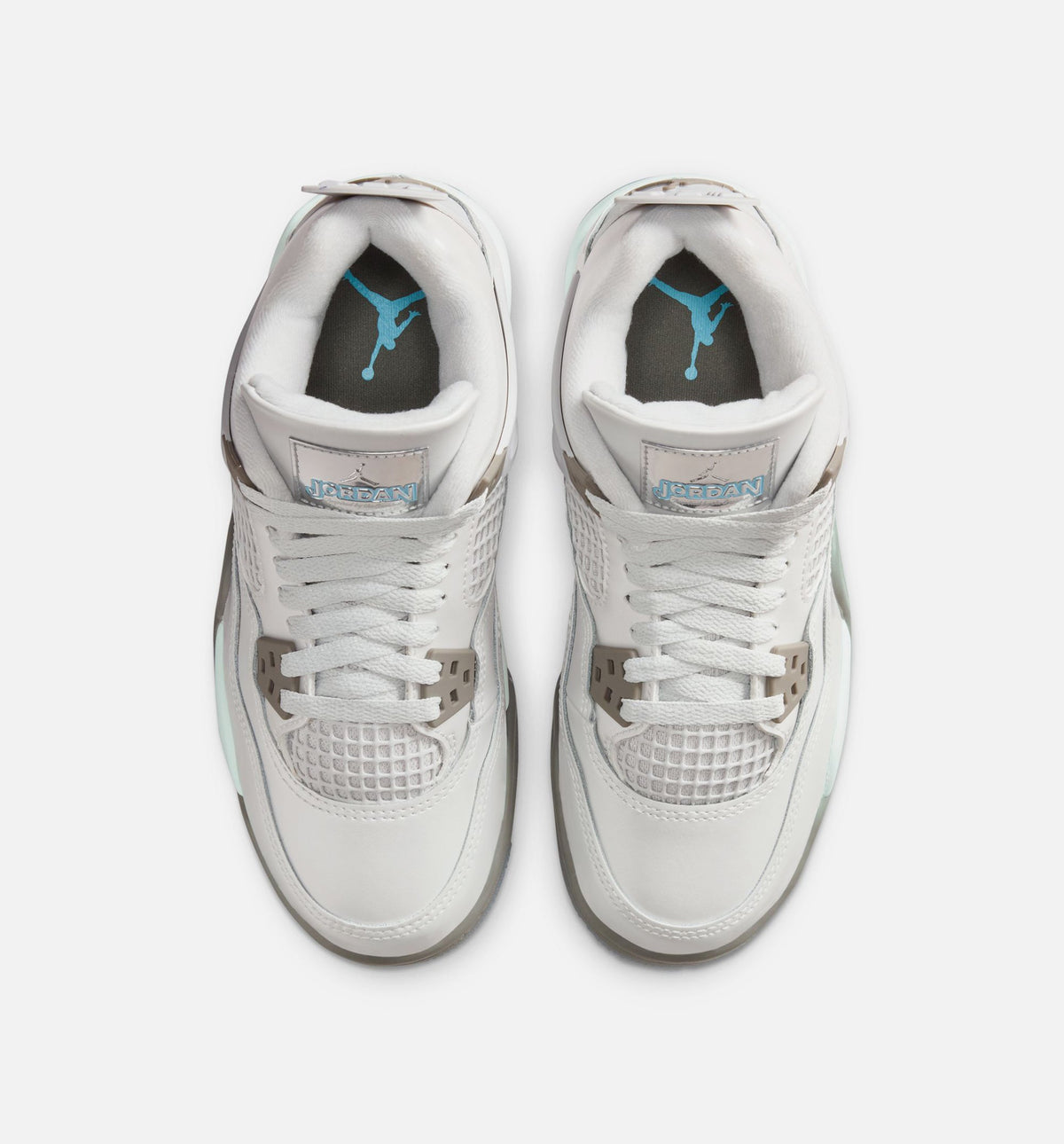 Air Jordan 4 Retro Blue Chill 小学生生活方式运动鞋 - 光子灰/冰蓝/铅灰/白色/蓝色淡