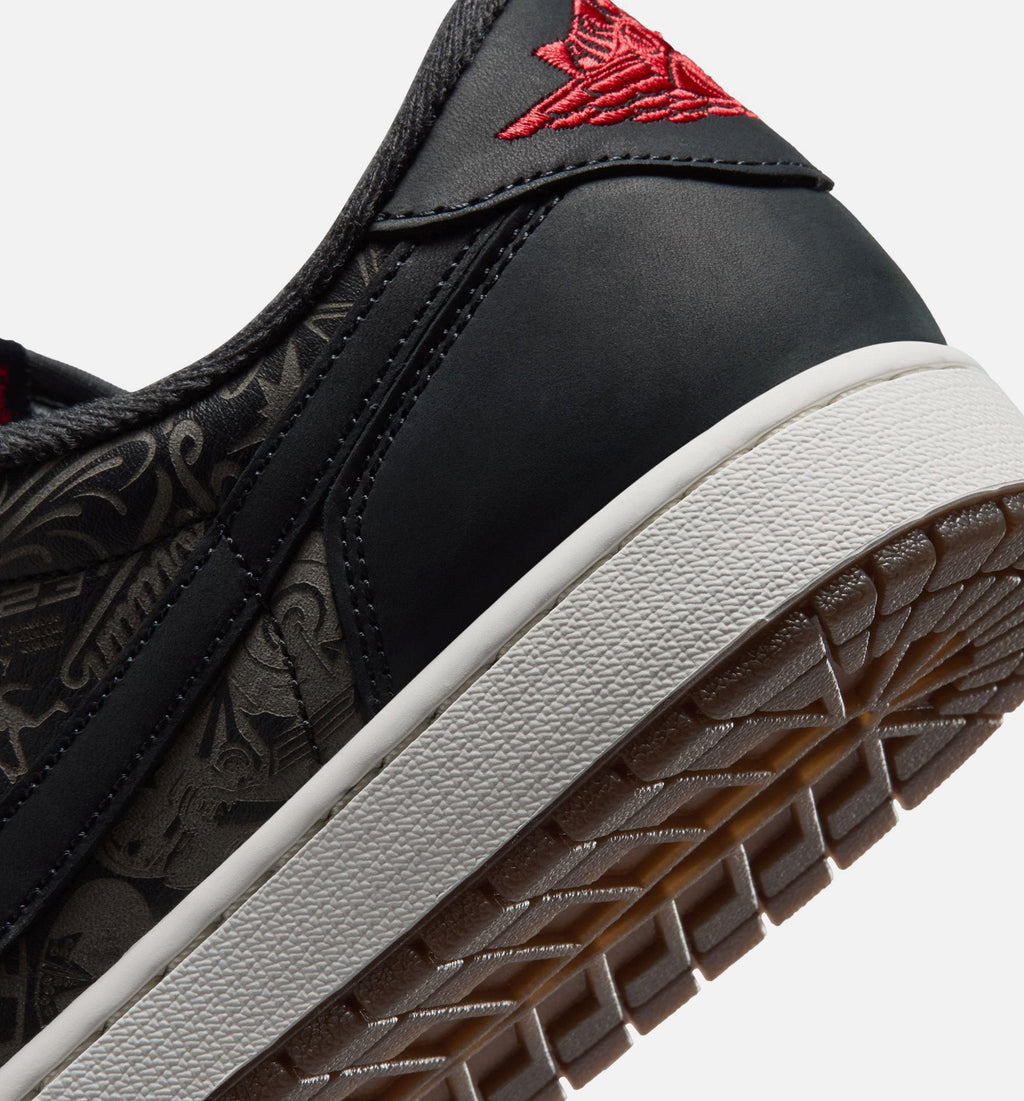 Air Jordan 1 Retro Low OG Laser - 男款生活方式运动鞋（黑/红/峰白）