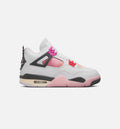 Air Jordan 4 Retro Comic 小学生生活方式运动鞋 - 脱白/火焰粉/深灰