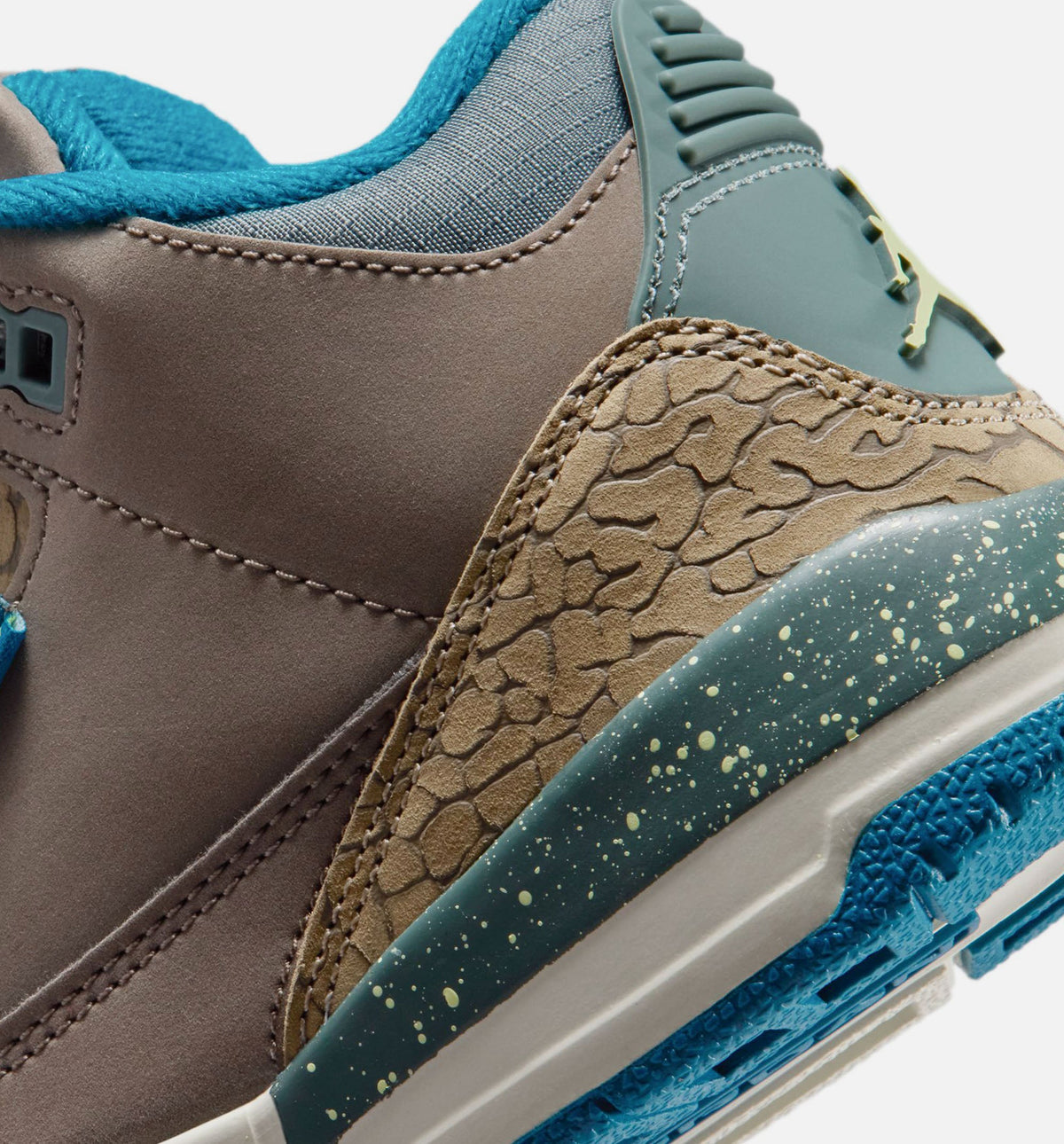 Air Jordan 3 Retro Olive Grey - 学前儿生活方式运动鞋（橄榄灰/深渊绿/卡其色/海玻璃绿）